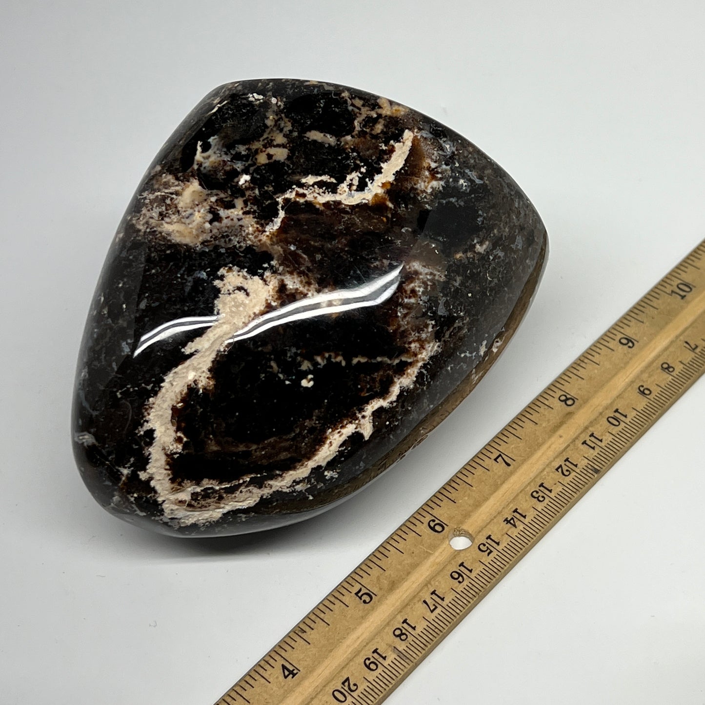 825g,4.2"x3.8"x3" Black Opal Freeform Polished Gemstone @Madagascar,B21048