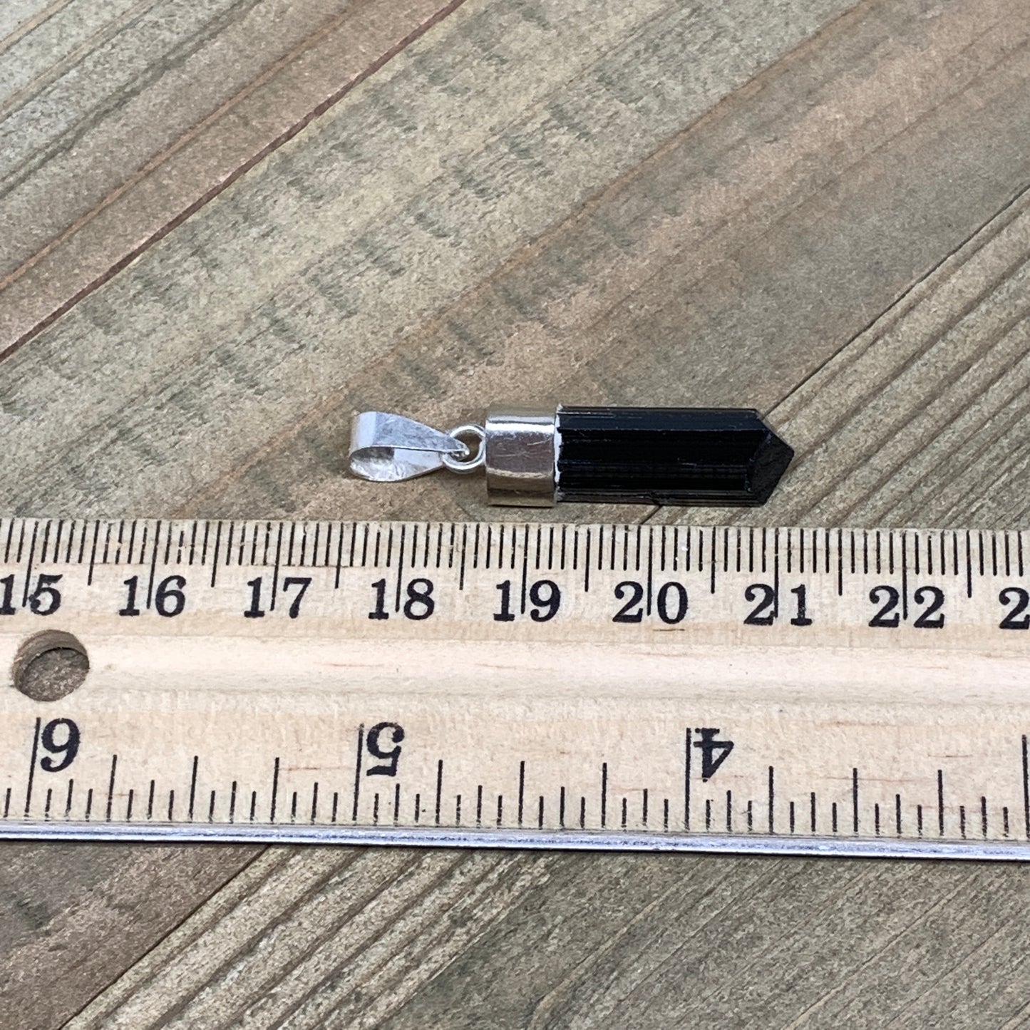 19.5cts, 25mm x 7mm, Natural Tourmaline Pendant Sterling Silver @Afghanistan,P78