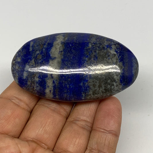 88g,2.7"x1.5"x0.8", Natural Lapis Lazuli Palm Stone @Afghanistan, B26323
