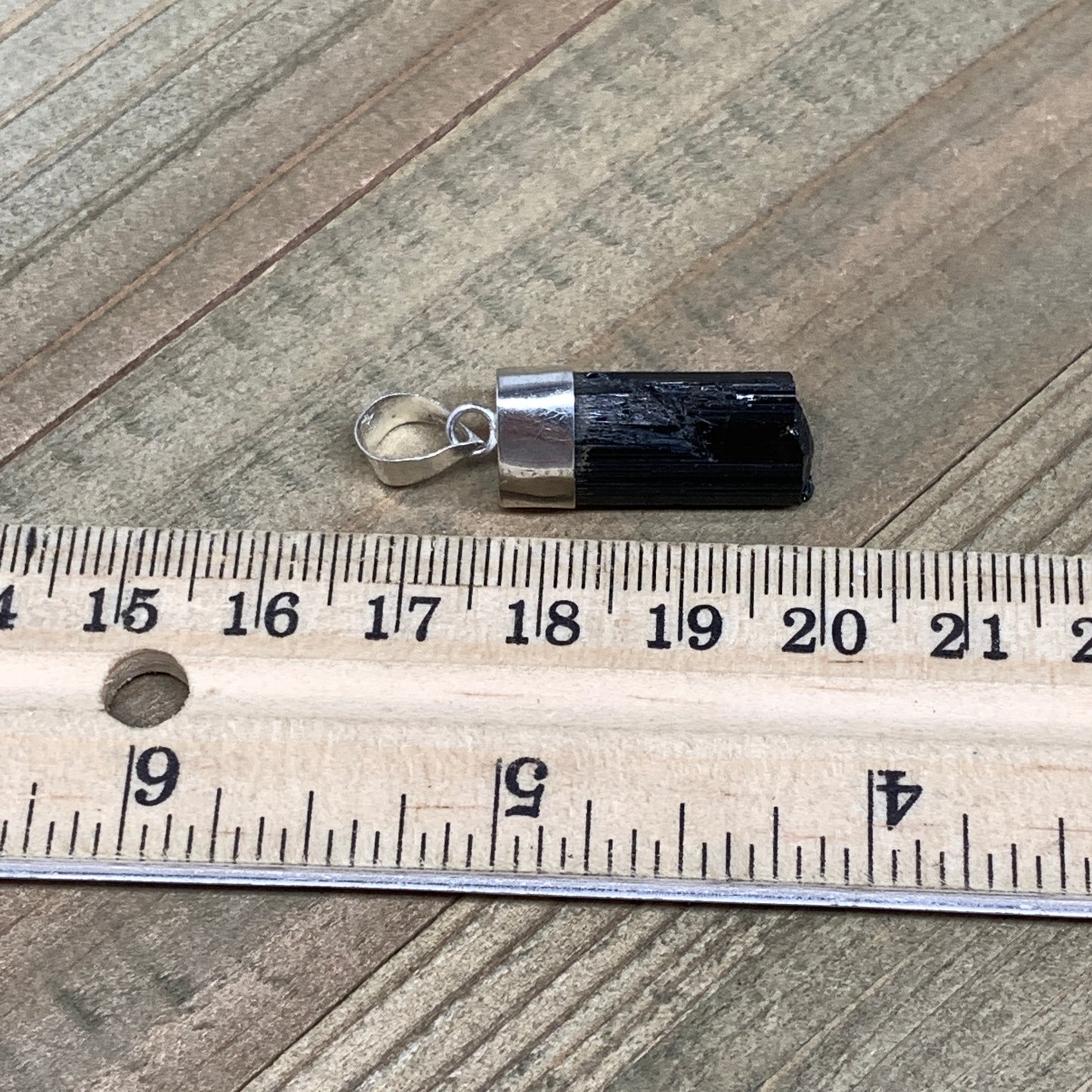 27cts, 23mm x 10mm, Natural Tourmaline Pendant Sterling Silver @Afghanistan,P87