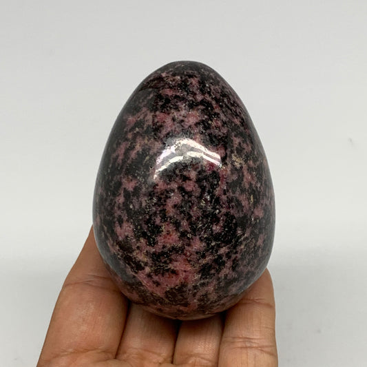 376.2g, 2.9"x2.1" Natural Untreated Rhodonite Egg Polished @Madagascar, B22776