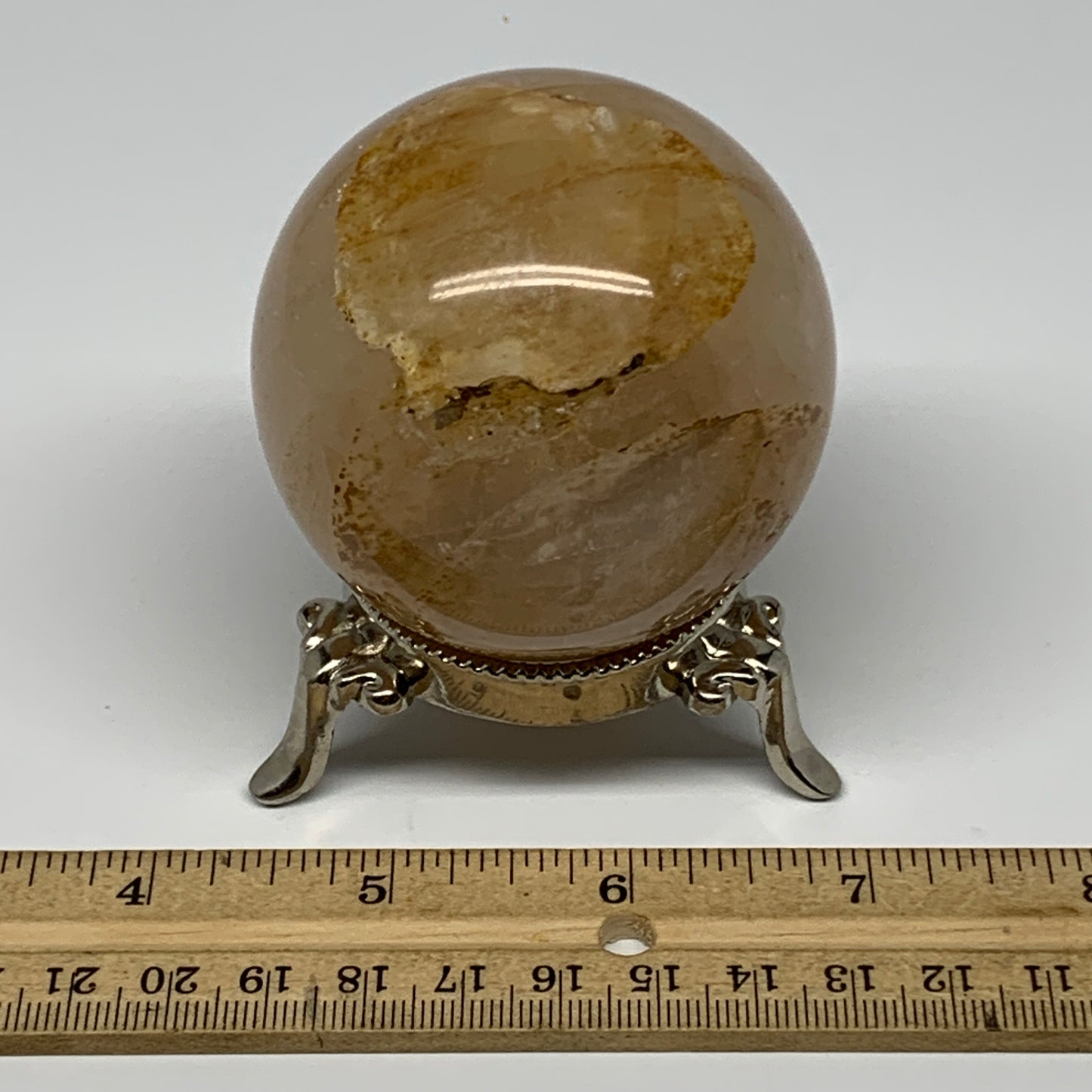 333.1g, 2.5" (62mm), Yellow Hematoid Sphere Crystal Ball Gemstones @Madagascar,B