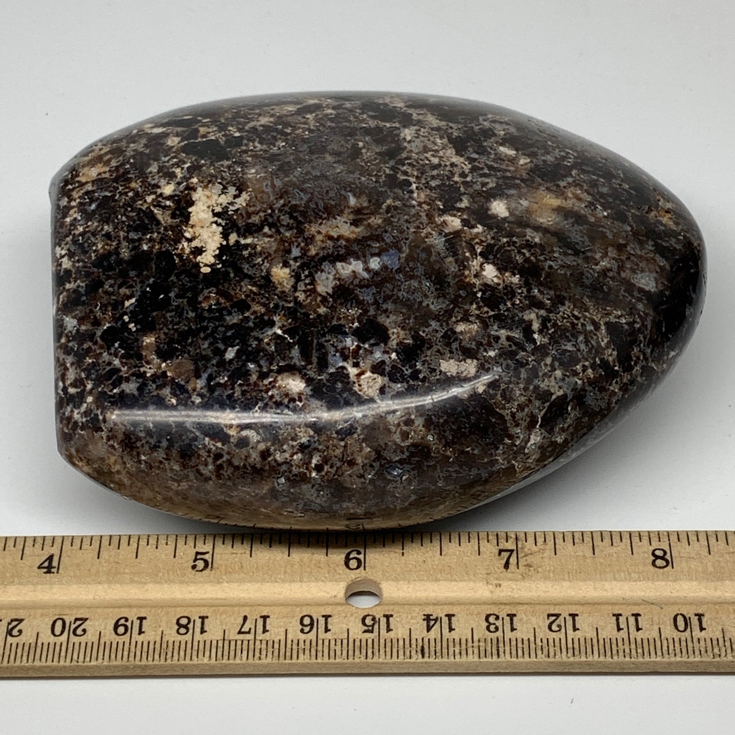 622g,4.5"x3.9"x1.7"Natural Black Opal Freeform Polished Gemstone Stands,B2456