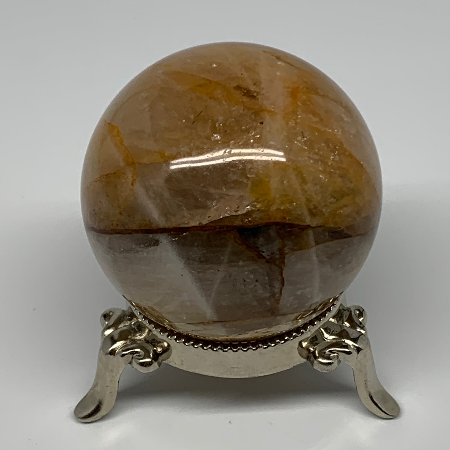 267.6g, 2.3" (68mm), Yellow Hematoid Sphere Crystal Ball Gemstones @Madagascar,B