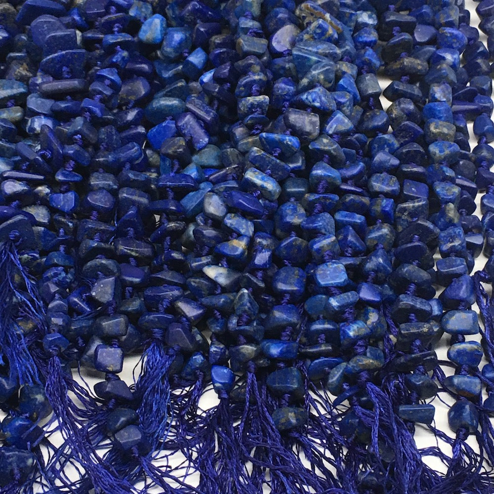 1 st, Half Polished Natural Lapis Lazuli Chunk Chips Free Form Beads,Afghanistan - watangem.com