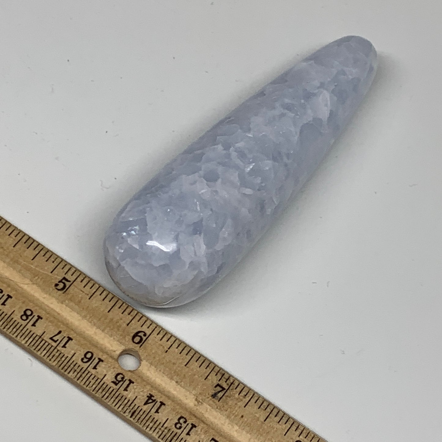180.3g,4.5"x1.3" Natural Blue Calcite Wand Stick Home Decor, Collectible, B6168