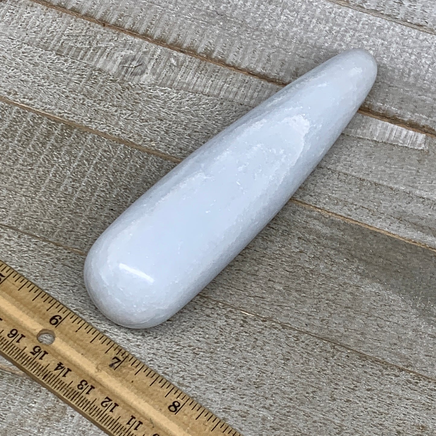 314.5g,6.1"x1.4" Natural Blue Calcite Wand Stick, Home Decor, Collectible, B6176