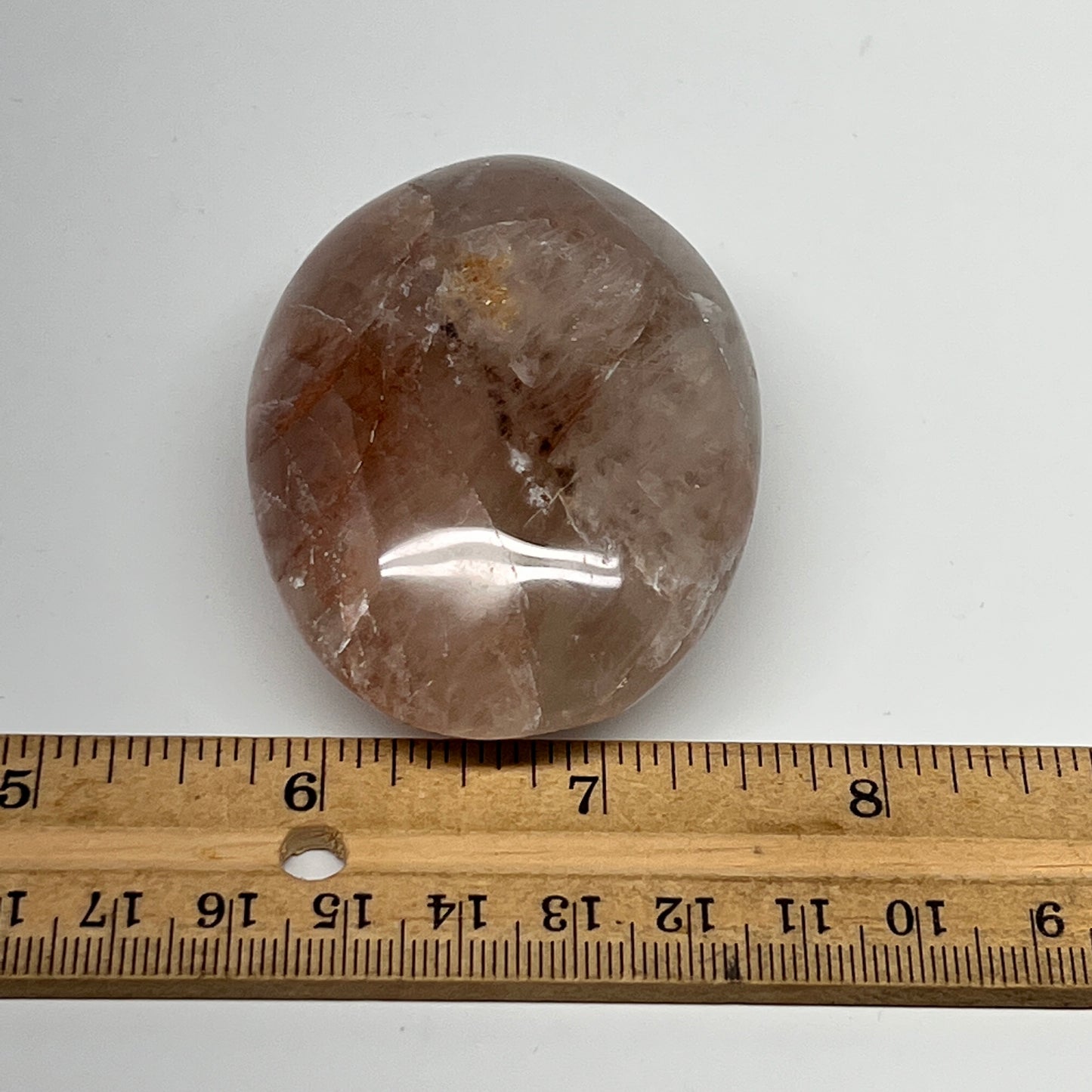 131.9g,2.8"x1.9"x1.1", Red Hematoid Quartz Palm-Stone Crystal Polished, B21132