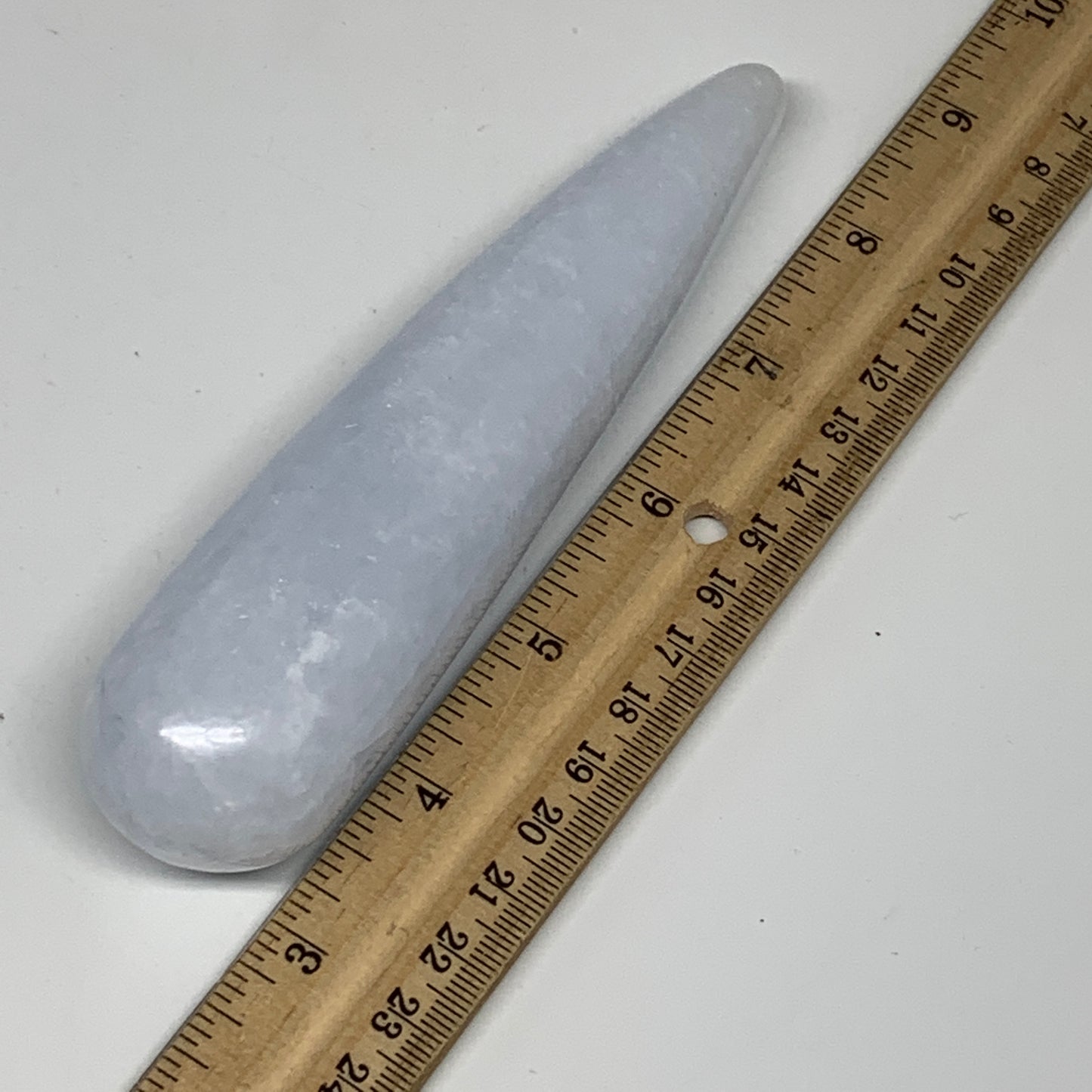 219g,5.7"x1.3" Natural Blue Calcite Wand Stick, Home Decor, Collectible, B6194