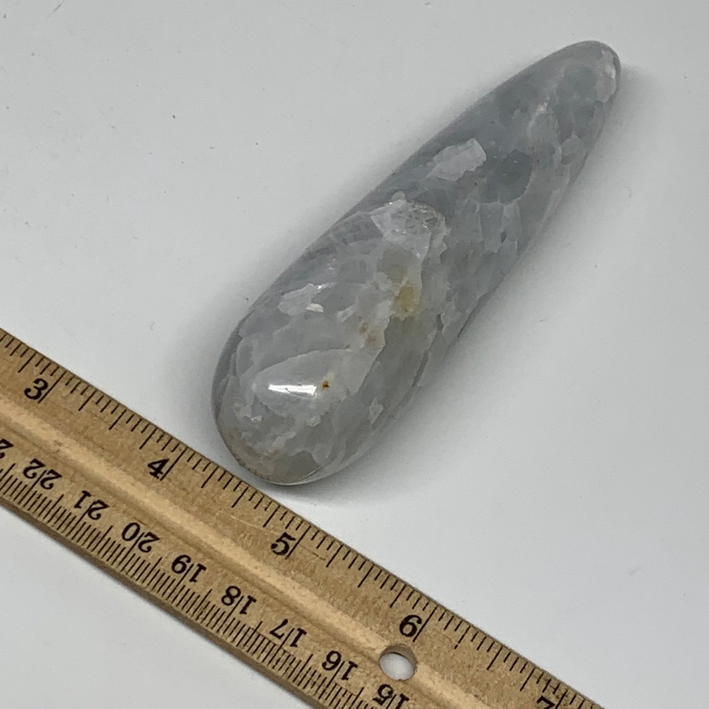 170.4g,4.6"x1.2" Natural Blue Calcite Wand Stick, Home Decor, Collectible, B6195