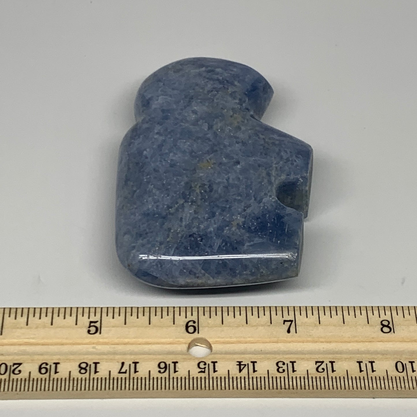 162.8g, 3.4"x2.2"x0.9" Natural Blue Calcite Buffalo Polished @Madagascar,B22870