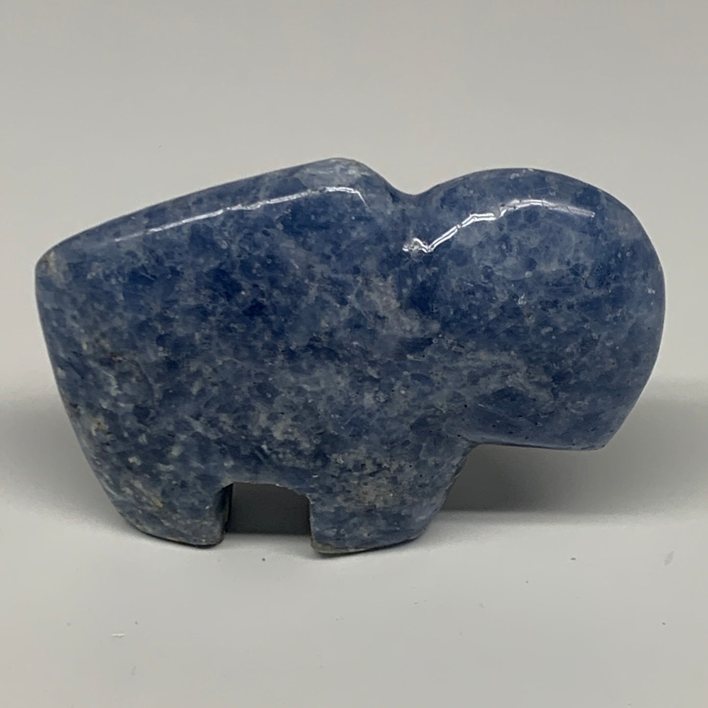 187g, 3.4"x2.4"x1" Natural Blue Calcite Buffalo Polished @Madagascar,B22875
