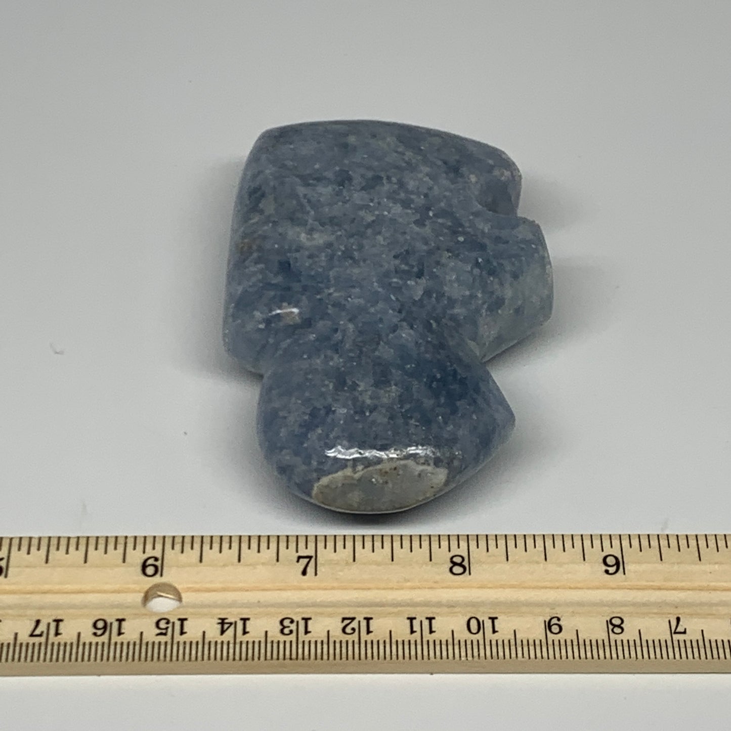 208.9g, 3.5"x2.4"x1" Natural Blue Calcite Buffalo Polished @Madagascar,B22876