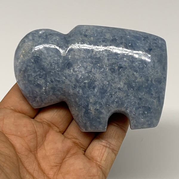 217.7g, 3.4"x2.4"x1" Natural Blue Calcite Buffalo Polished @Madagascar,B22878