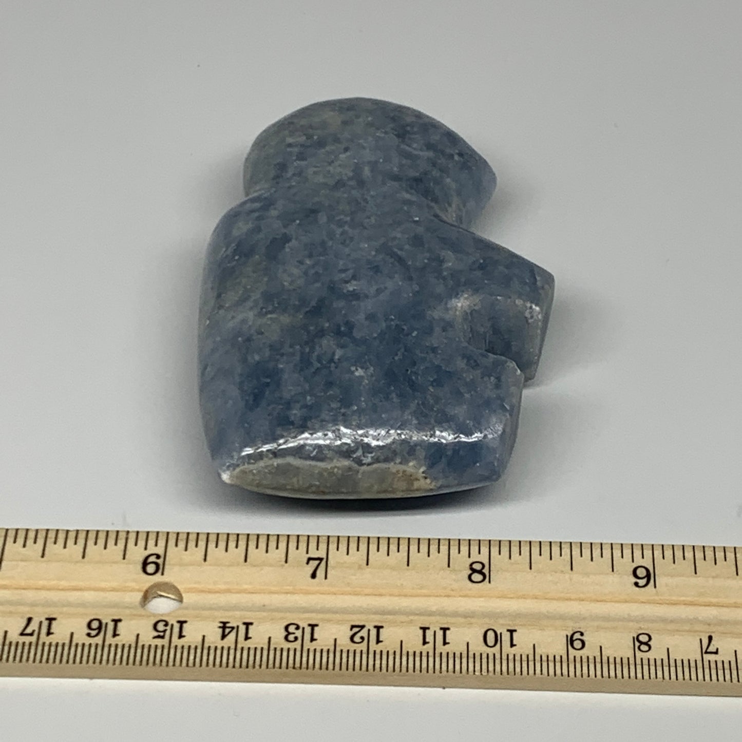 210.3g, 3.6"x2.4"x1" Natural Blue Calcite Buffalo Polished @Madagascar,B22879