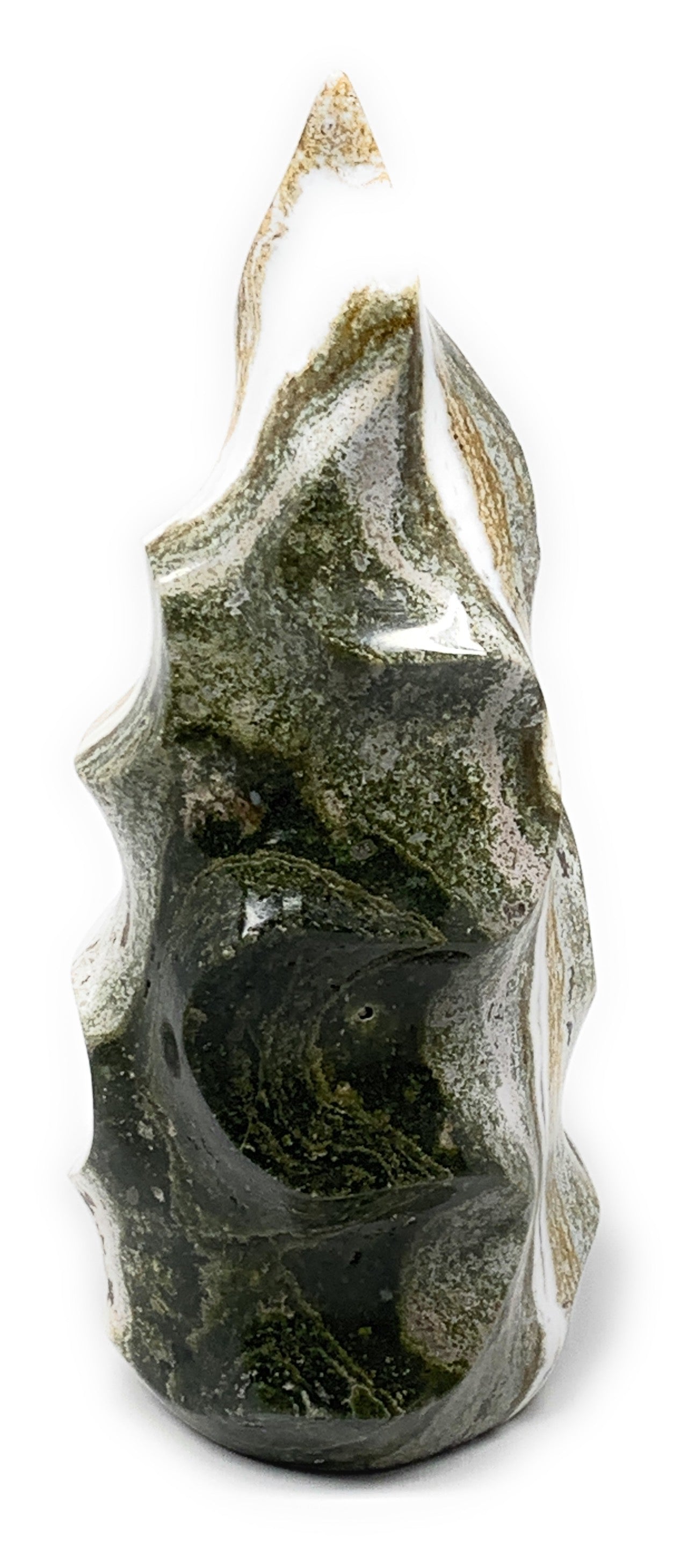 1750g, 9"x3.5"x3.3", Natural Ocean Jasper Flame Gemstones Reiki Tool, B6230