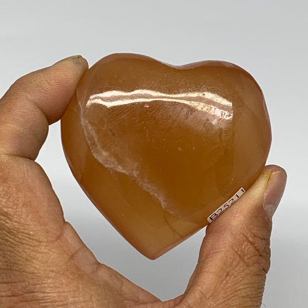 107.5g, 2.3"x2.4"x0.9" Honey Calcite Heart Gemstones, Collectible @Pakistan,B252