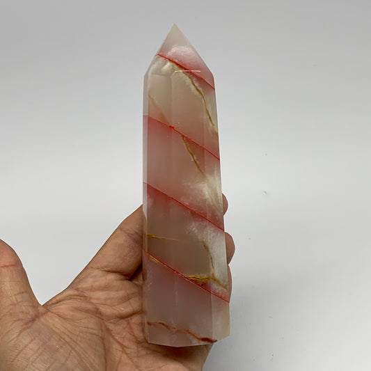 402g, 5.9"x1.6"x1.6" Dyed/Heated Calcite Point Tower Obelisk Crystal, B24977
