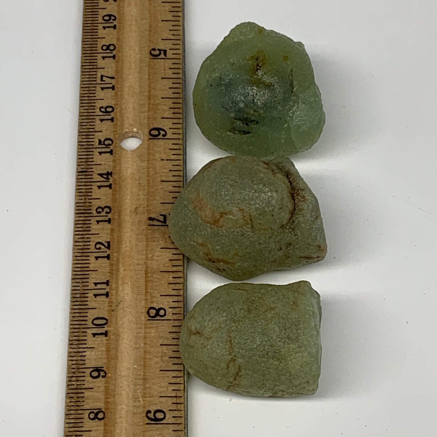 124g, 1.2"-1.3" 3pcs, Prehnite With Epidote Inclusion Mineral Specimen, B7063