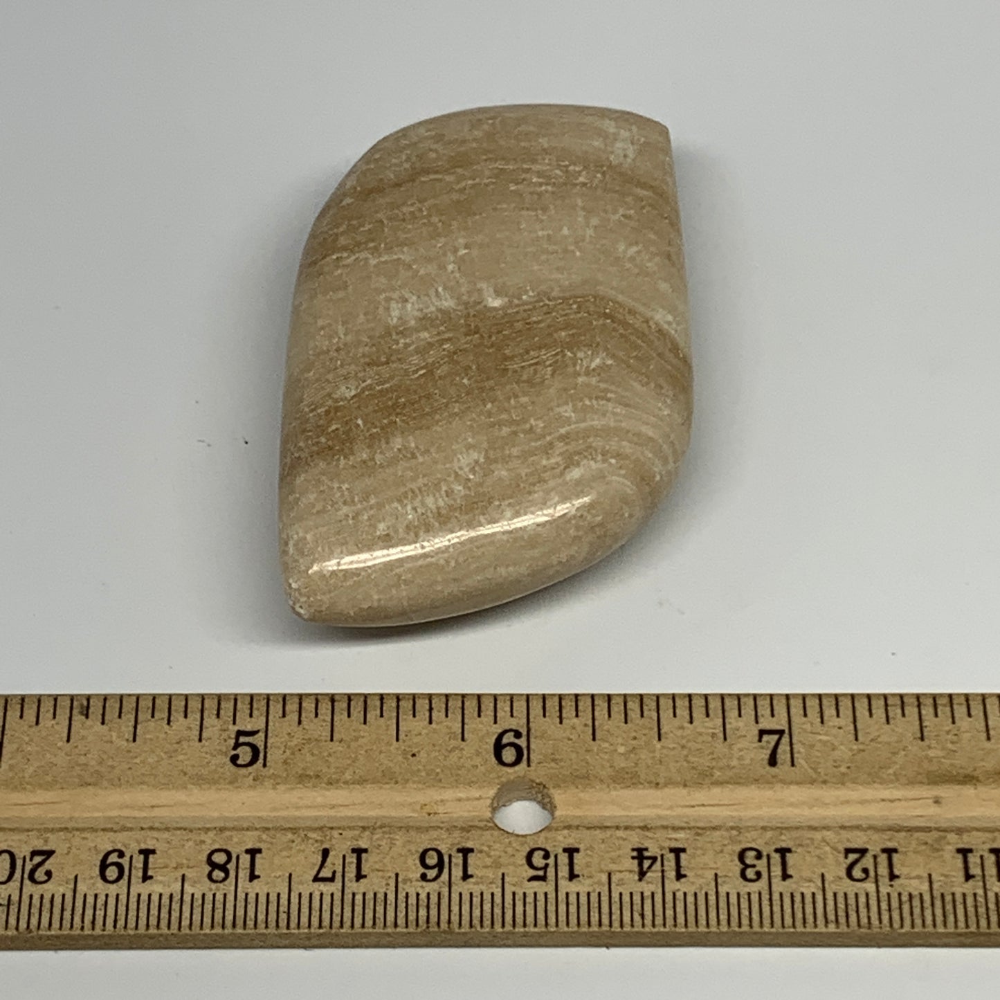 87.6g, 2.5"x1.7"x0.8", Natural Calcite Palm-Stone Reiki @Afghanistan, B14911