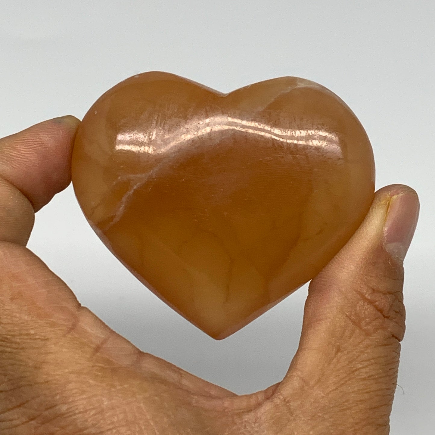 106.5g, 2.1"x2.4"x0.9" Honey Calcite Heart Gemstones, Collectible @Pakistan,B252