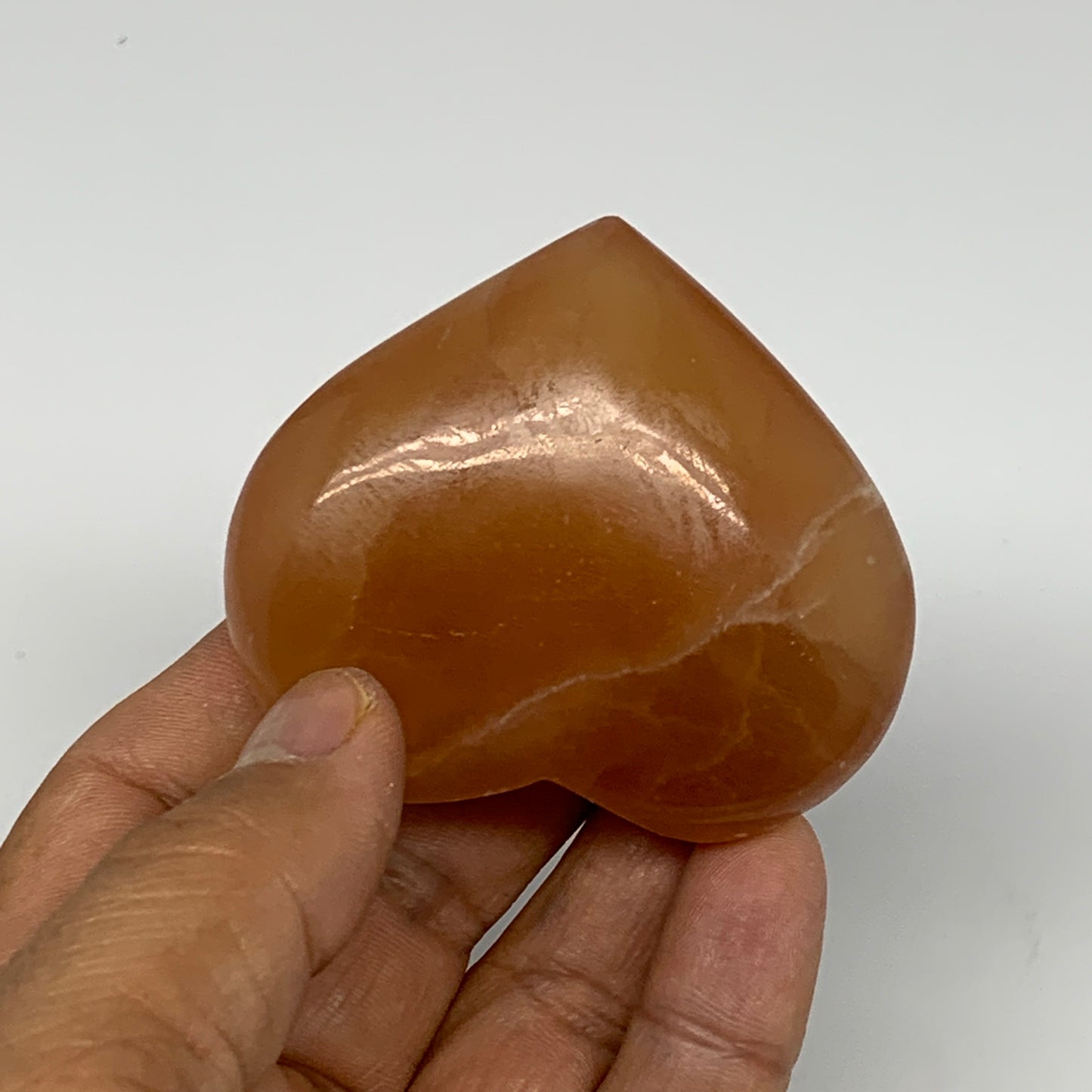 106.5g, 2.1"x2.4"x0.9" Honey Calcite Heart Gemstones, Collectible @Pakistan,B252