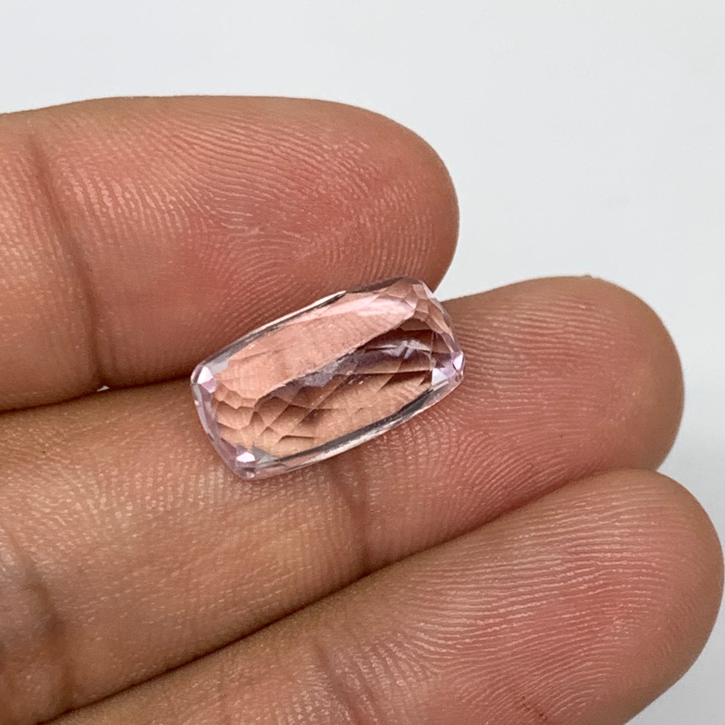 7.80cts, 15mmx8mmx6mm,Heated Kunzite Crystal Facetted Stone @Afghanistan,CTS231
