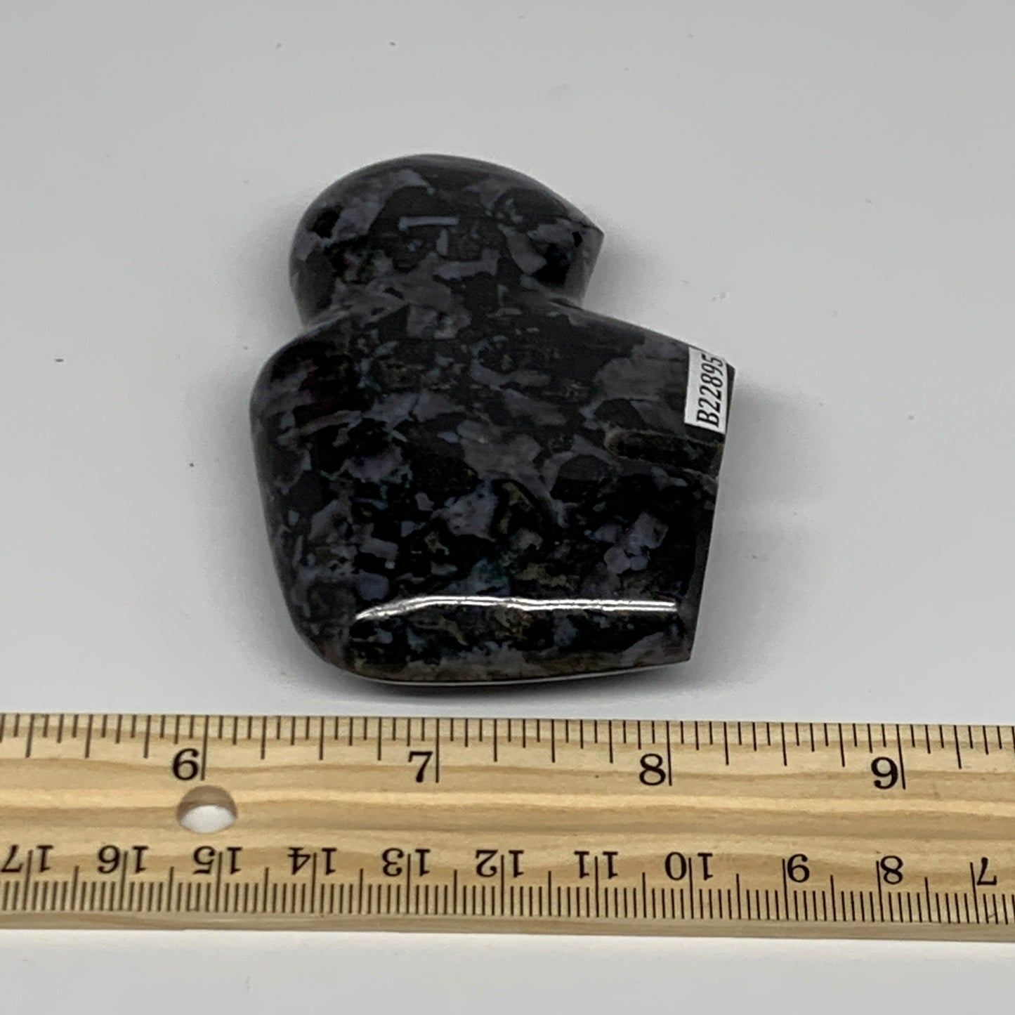 159.1g, 3.2"x2.2"x0.8" Natural Indigo Gabro Merlinite Buffalo @Madagascar,B22895