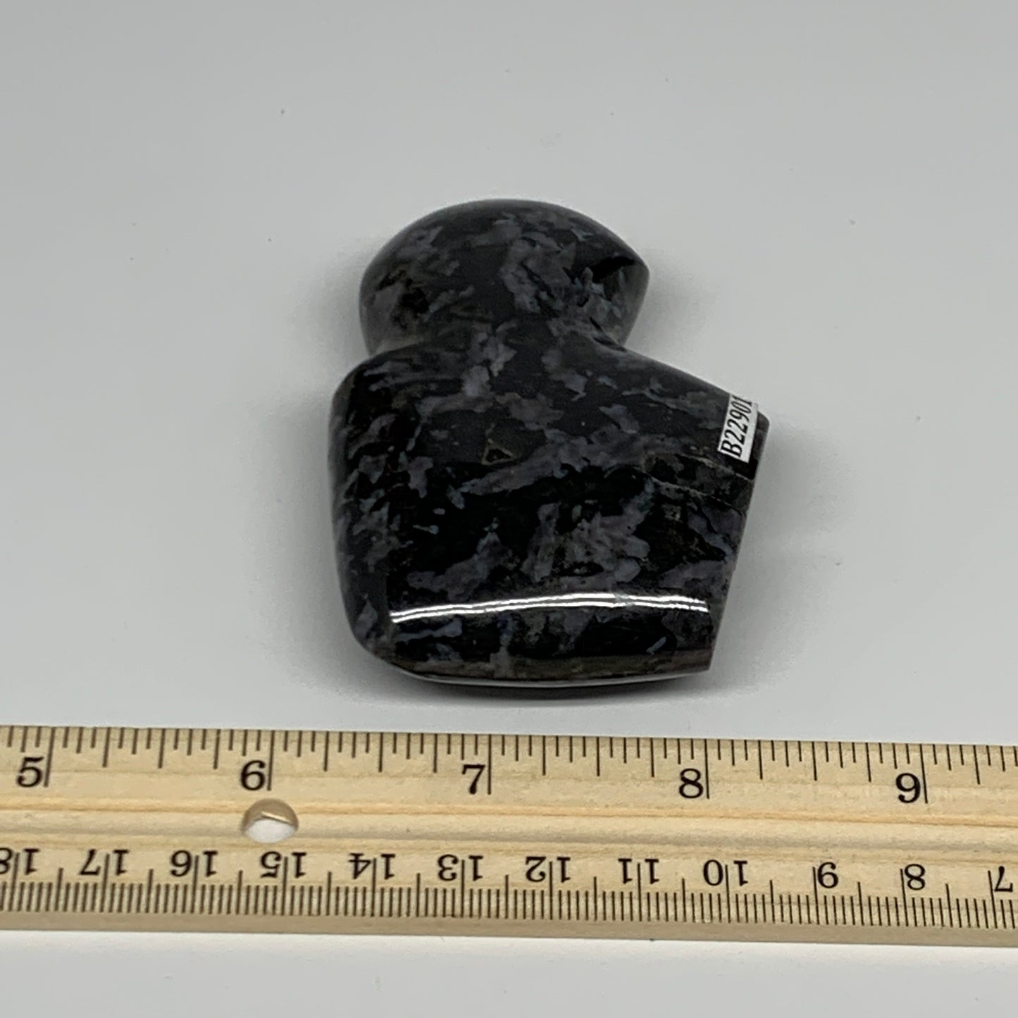 156.9g, 3.2"x2.1"x0.9" Natural Indigo Gabro Merlinite Buffalo @Madagascar,B22901