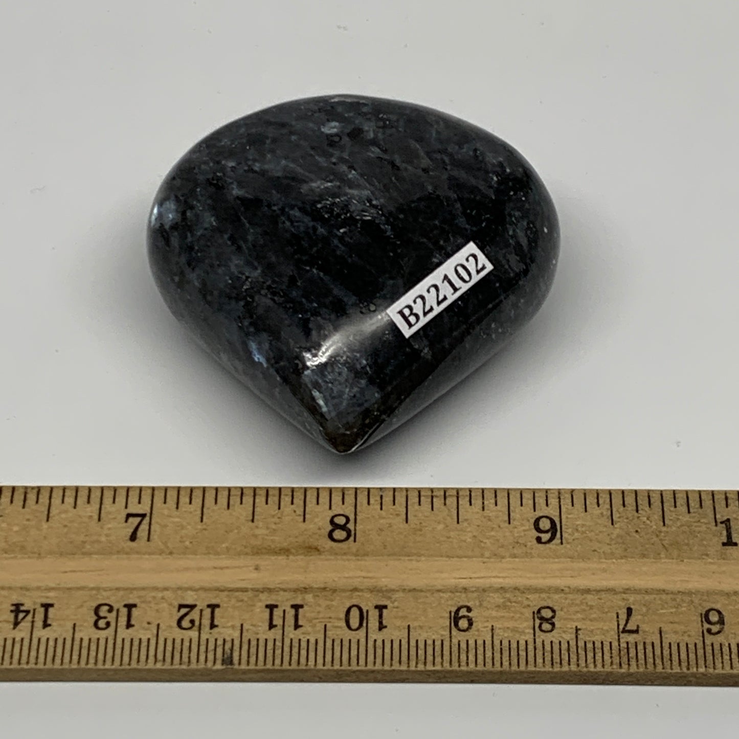 103.5g,2.1"x2.2"x1" Natural Labradorite Heart Small Polished Crystal, B22102