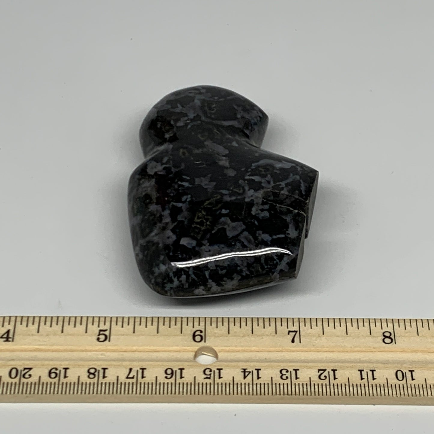 165g, 3.2"x2.1"x1" Natural Indigo Gabro Merlinite Buffalo @Madagascar,B22902