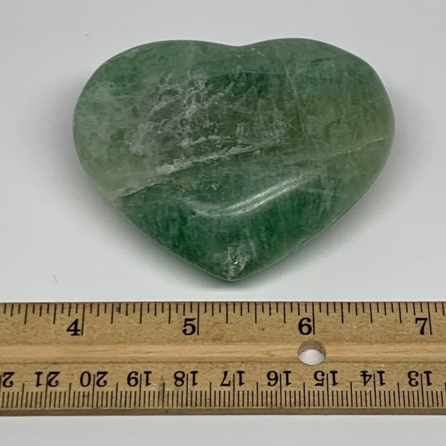 220.6g, 2.4" x 3" x 1.2" Fluorite Heart Healing Crystal @Madagascar, B17313