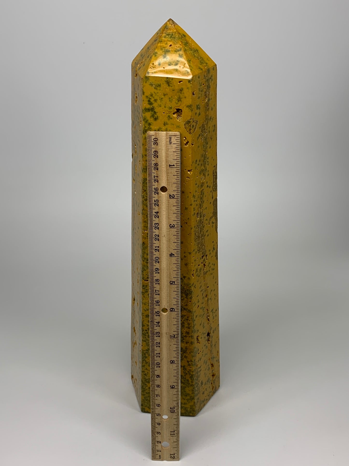 9.97 lbs,15.3" x 3.9" x 3.6" Marine Jasper Tower Point Crystal @Madagascar,B6274