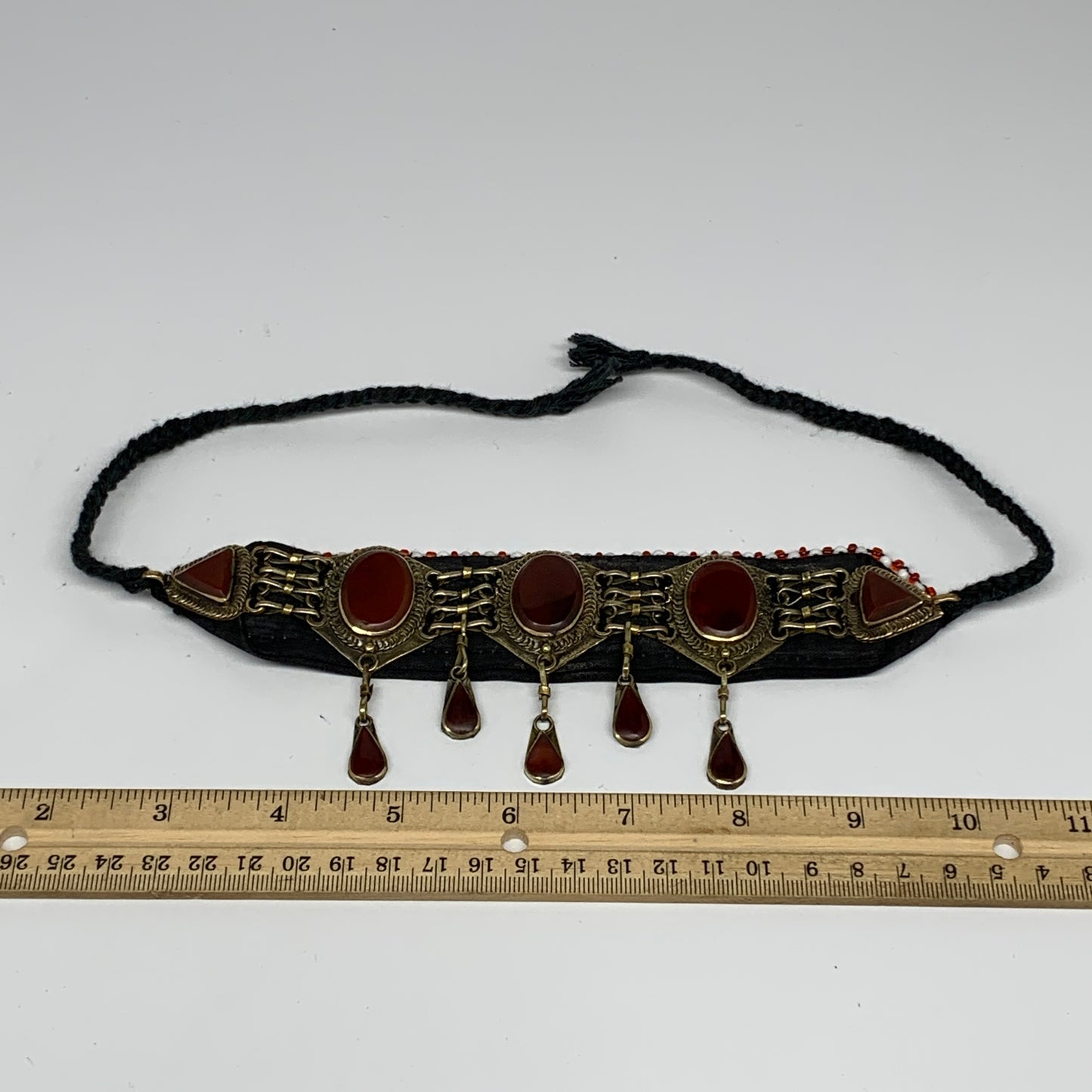 1pc, 20-24" Choker Necklace Afghan Turkmen Tribal 5 Cab Carnelian Fashion,B14010