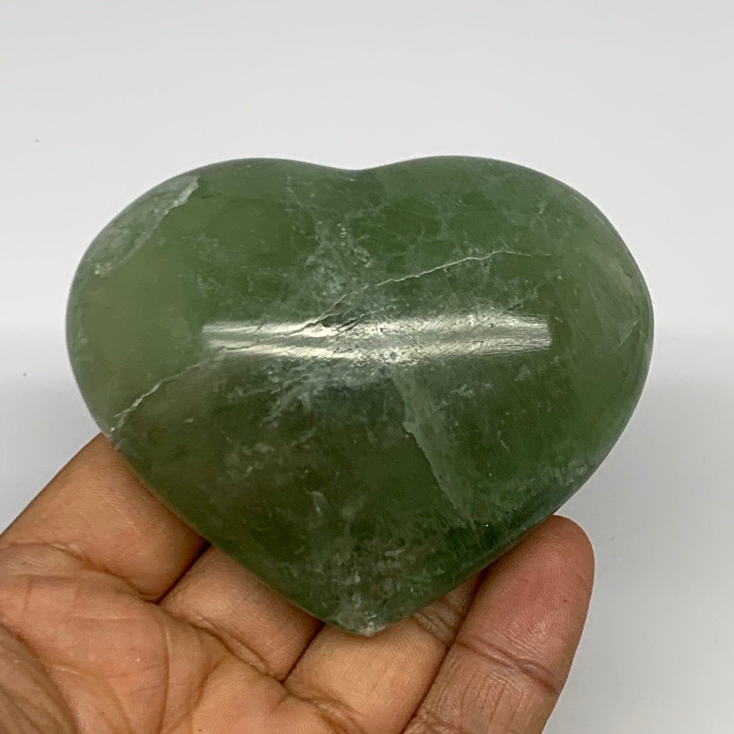 234.7g, 2.4" x 3" x 1.3" Fluorite Heart Healing Crystal @Madagascar, B17320