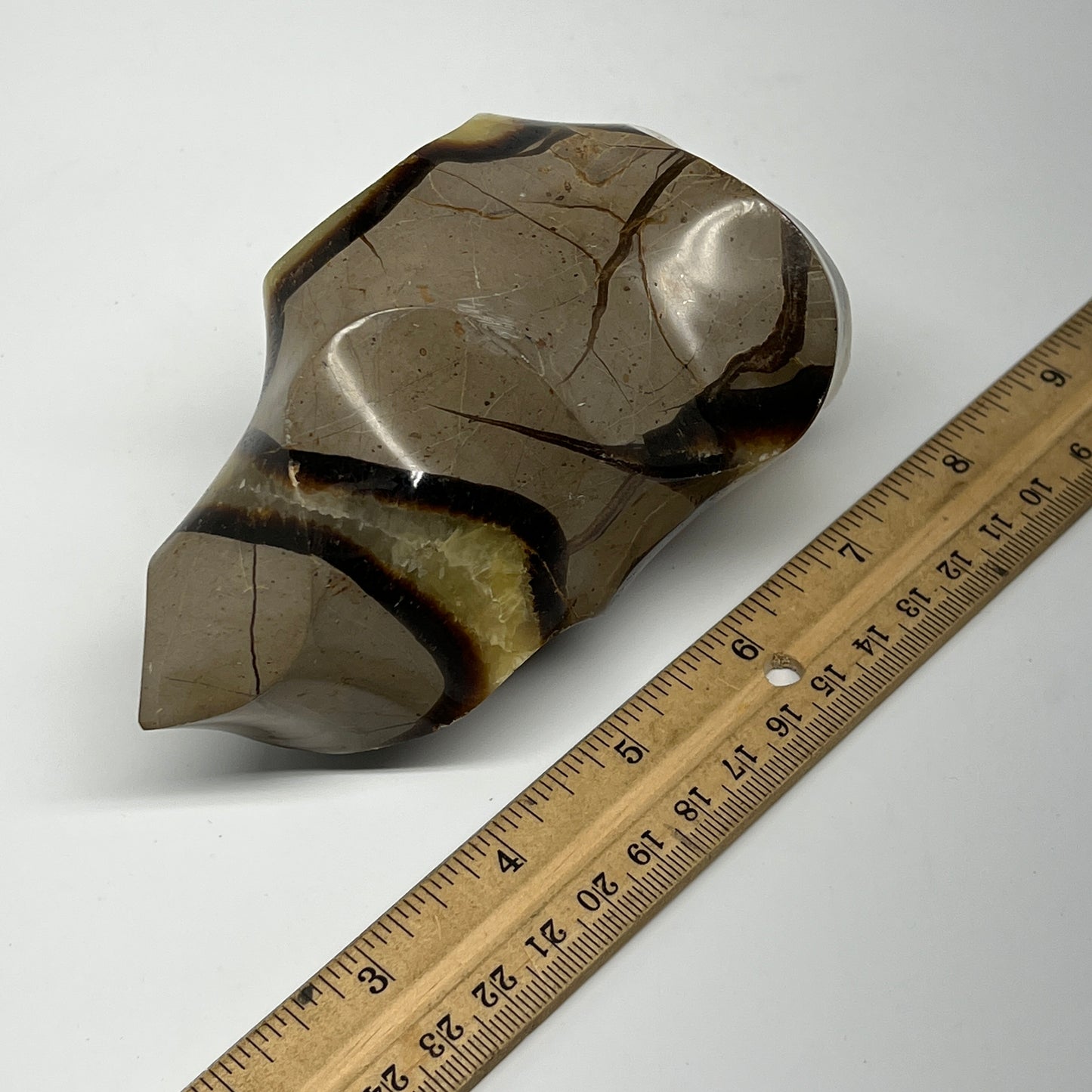 660g,4.9"x3.1"x2.2" Natural Septarian Flame Crystal Gemstones @Madagascar,B19504