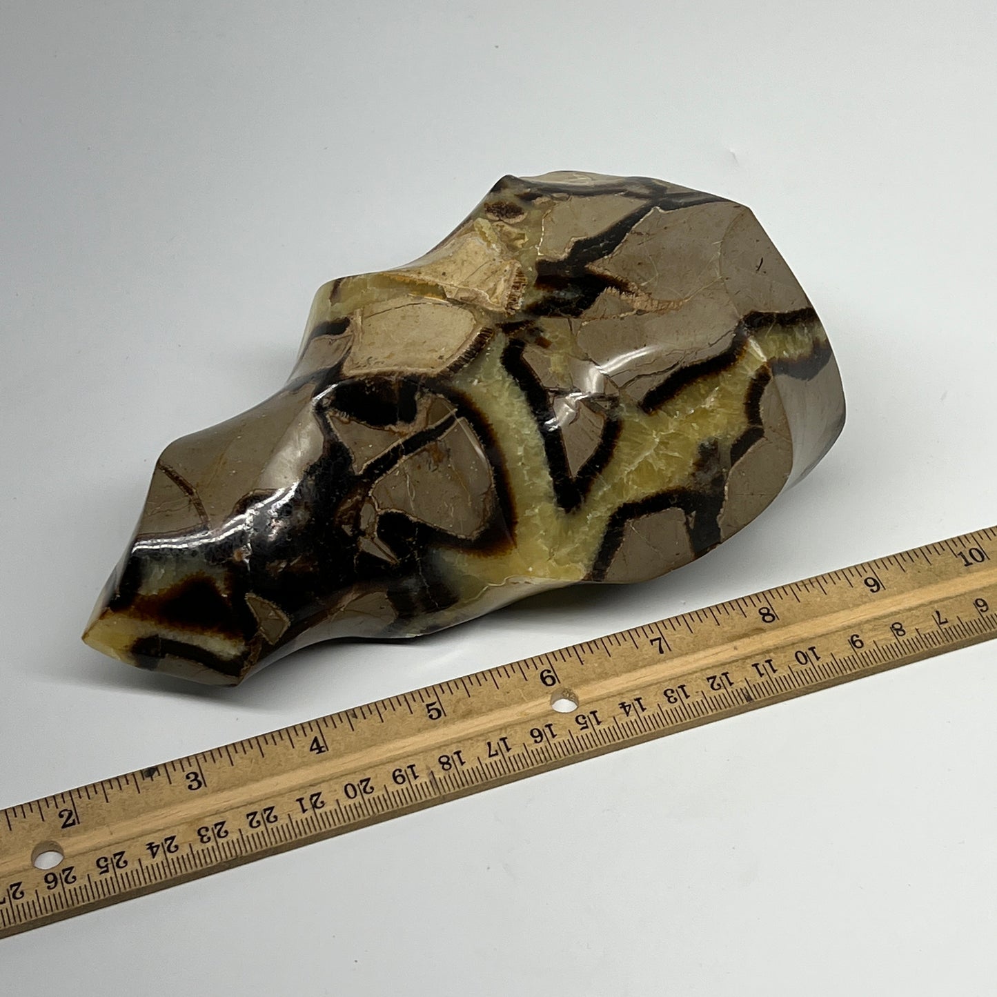 1215g,6.7"x4.2"x2.9" Natural Septarian Flame Crystal Gemstones @Madagascar,B1950