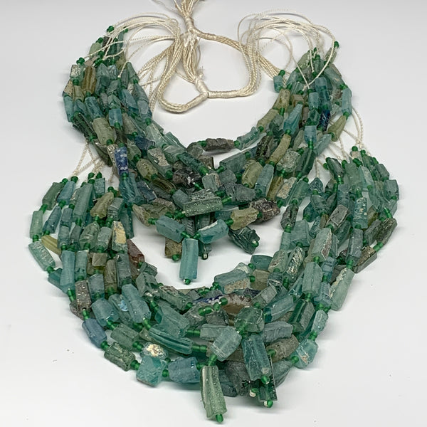 Strand of Roman Glass Beads, Coins