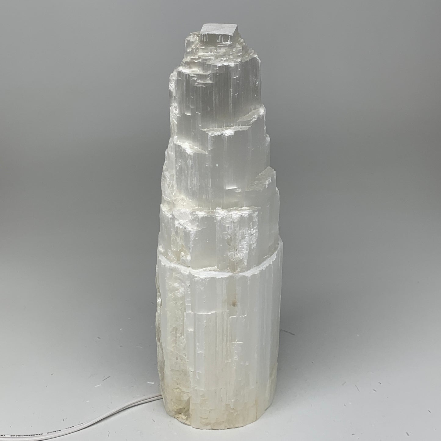 7.23 lb,11.75"x3.8" White Selenite (Satin Spar) Rough Lamp W/Chord @Morocco,B124