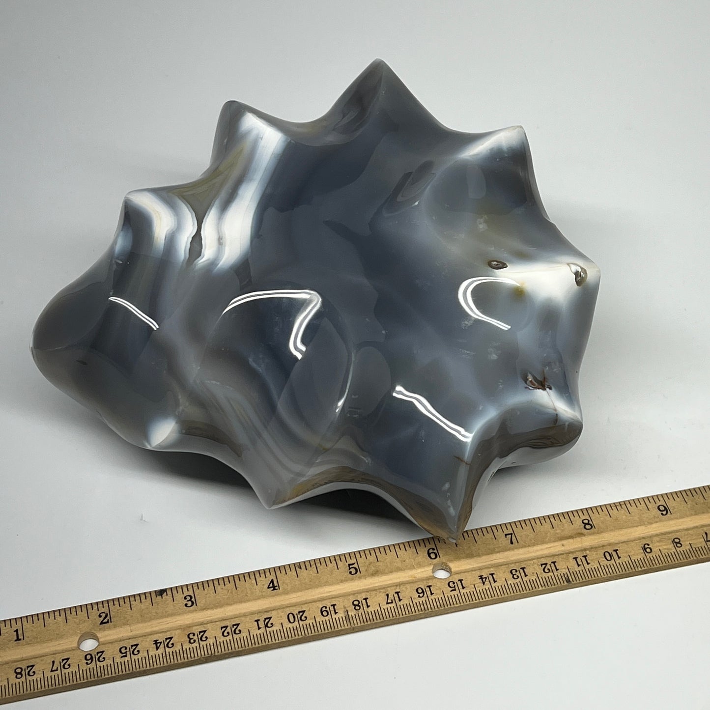 2795g, 7"x6.8"x3", Orca Agate Flame Gemstones Home Decor @Madagascar, B19526