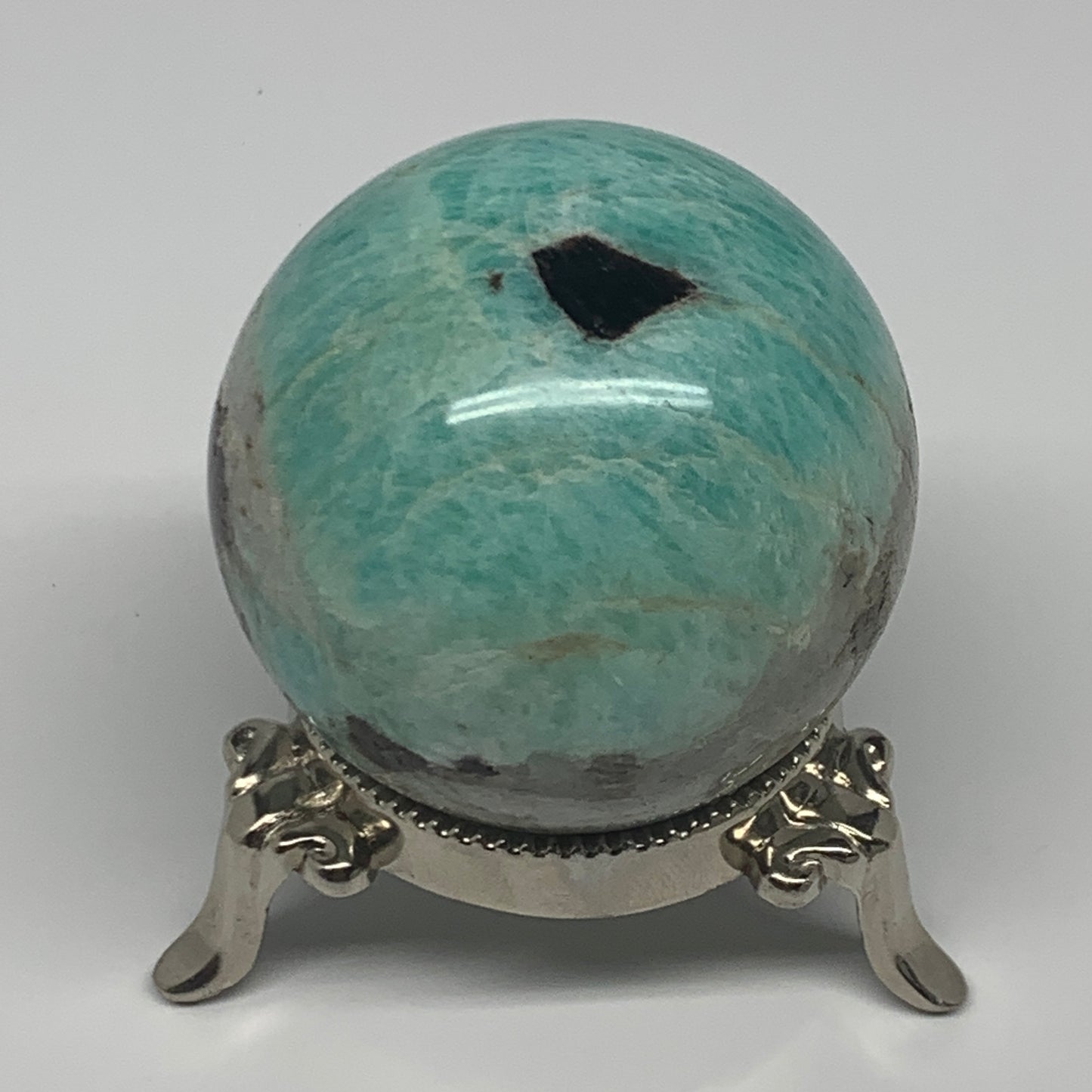 217.3g, 2.1" (54mm), Amazonite Sphere Ball Gemstone from Madagascar, B15782