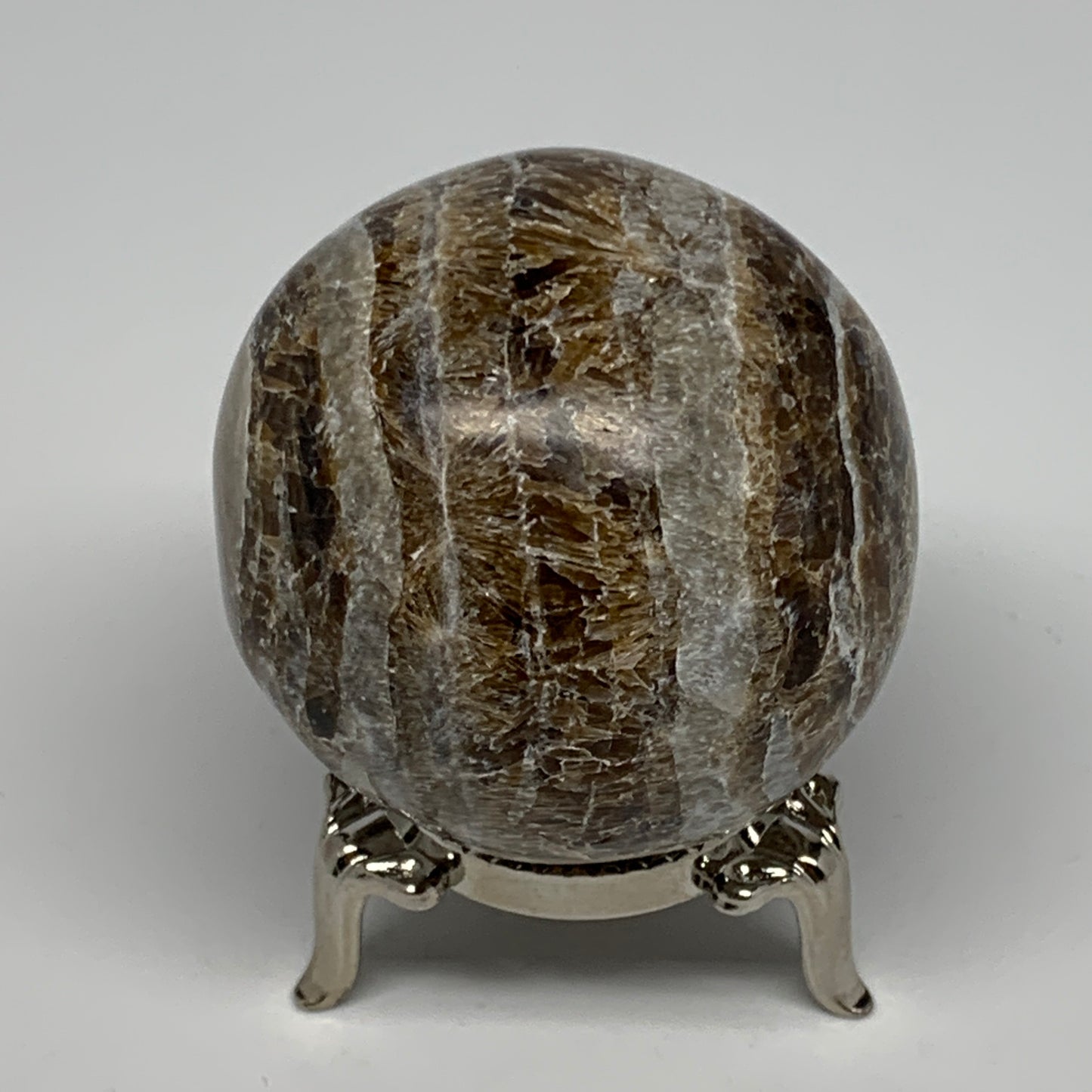 140g, 1.9" (48mm), Chocolate/Gray Onyx Sphere Ball Gemstone @Morocco, B18883