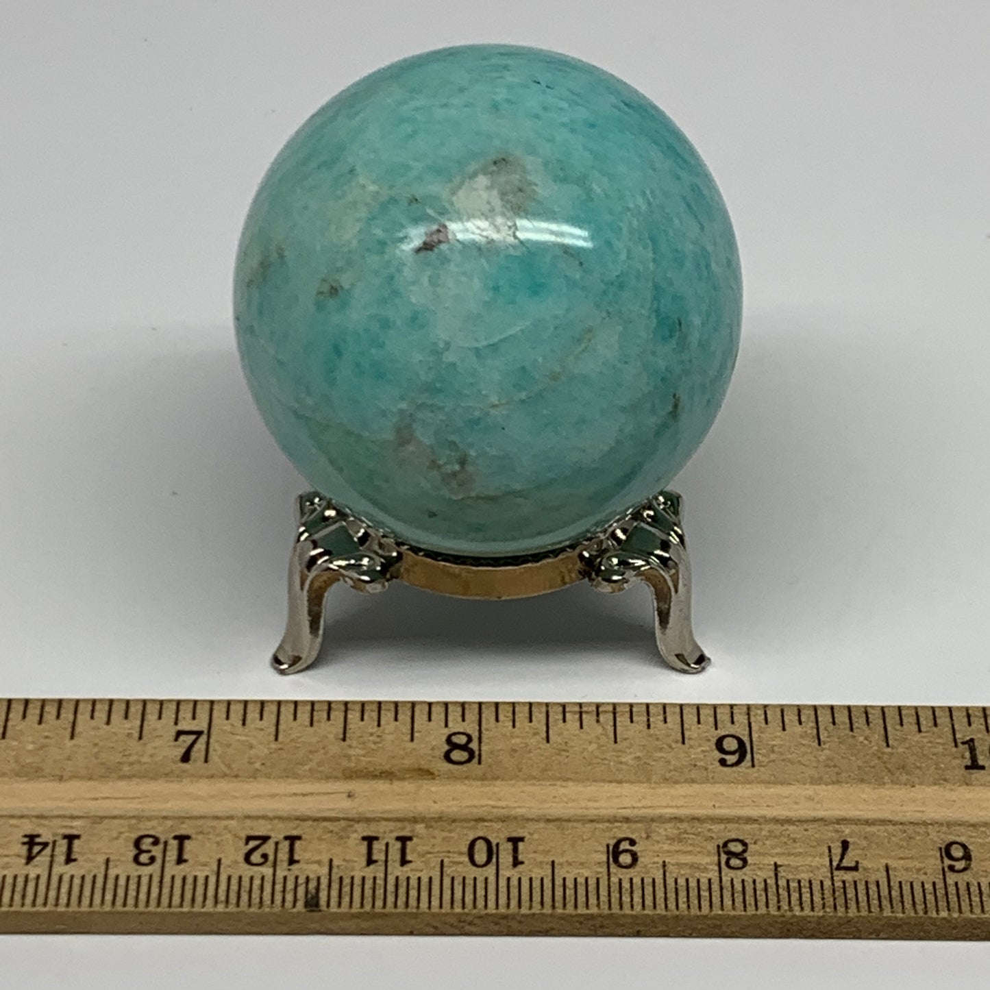 141.7g, 1.9" (47mm), Small Amazonite Sphere Ball Gemstone from Madagascar, B1579