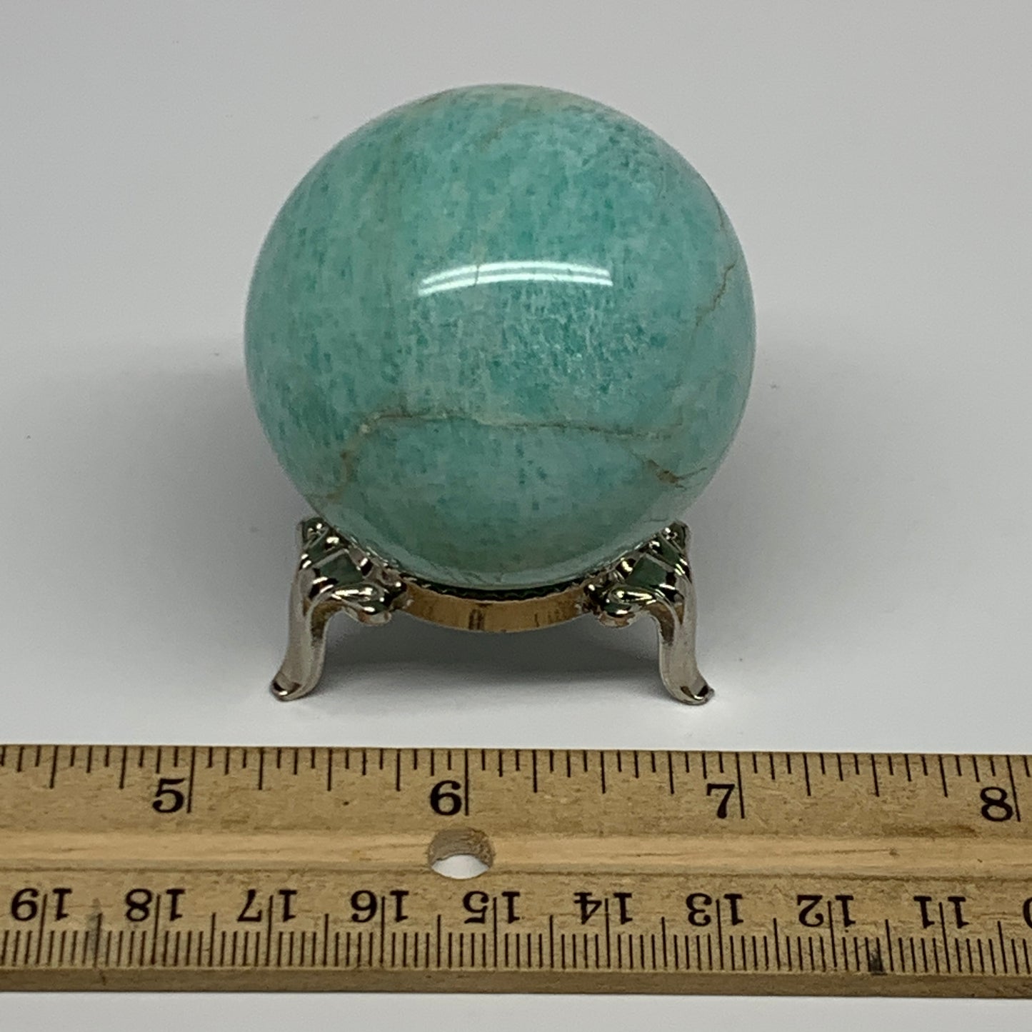 132.5g, 1.8" (46mm), Amazonite Sphere Ball Gemstone from Madagascar, B15792