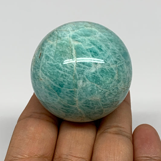 137.4g, 1.9" (47mm), Small Amazonite Sphere Ball Gemstone from Madagascar, B1579