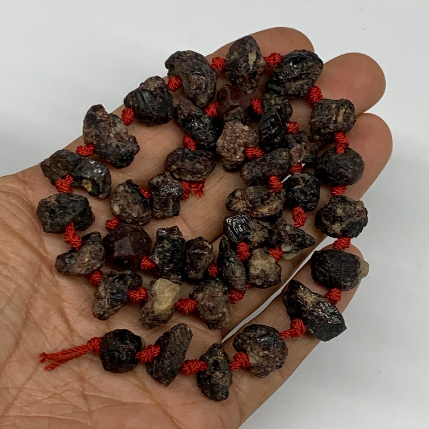 78.5g, 10-17mm, 38 Beads,Natural Rough Red Garnet Beads Strand Chips Chunk,B1316
