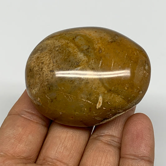 91.1g, 2.2"x1.8"x1", Yellow Ocean Jasper Palm-Stone @Madagascar, B18134