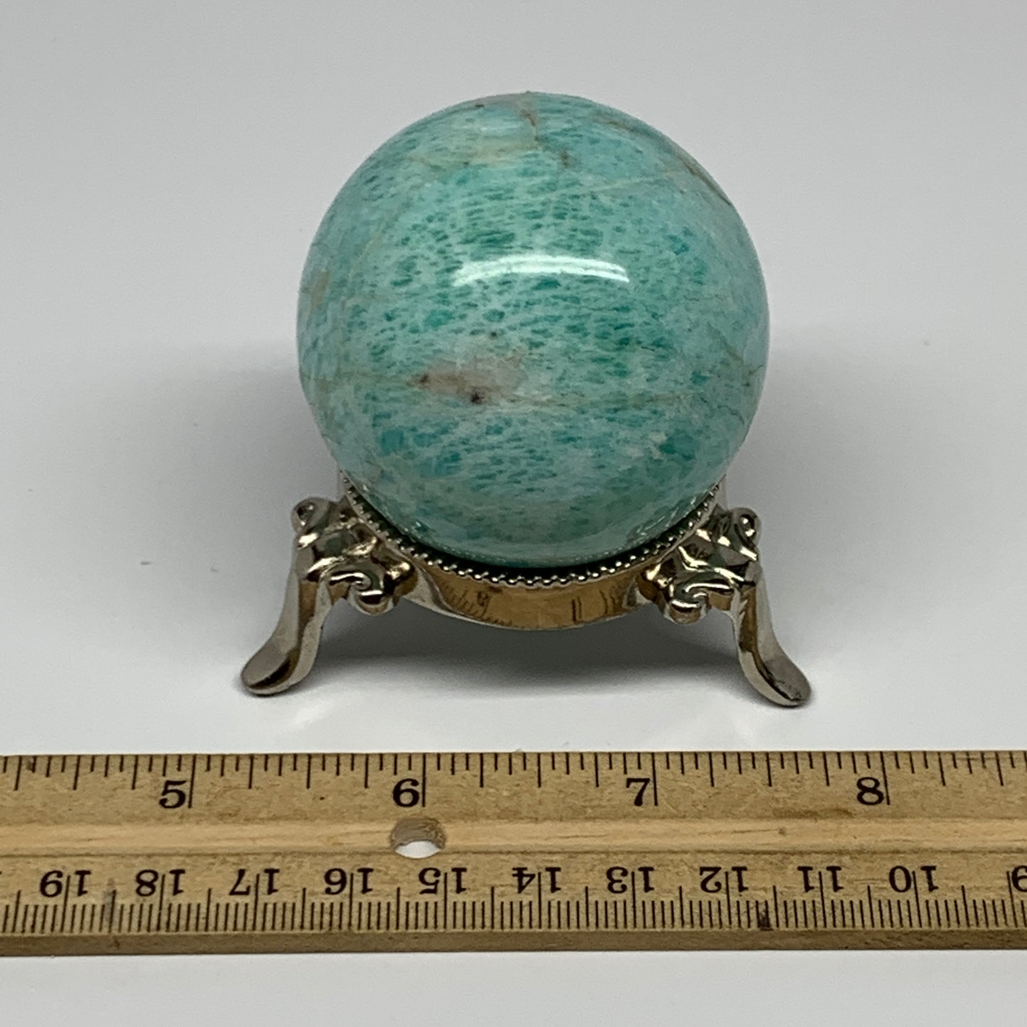 195.4g, 2.1" Amazonite Sphere Ball Gemstone from Madagascar, B15810