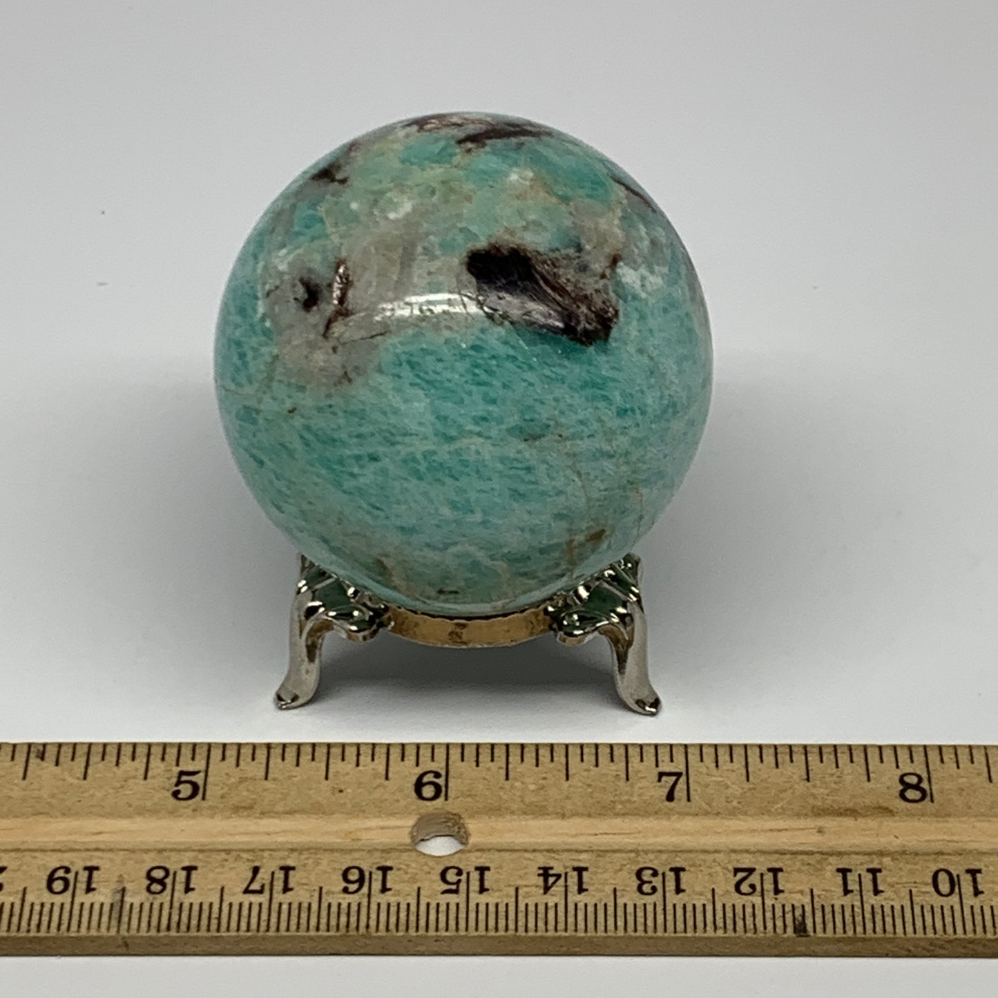 188.3g, 2.1" Small Amazonite Sphere Ball Gemstone from Madagascar, B15811
