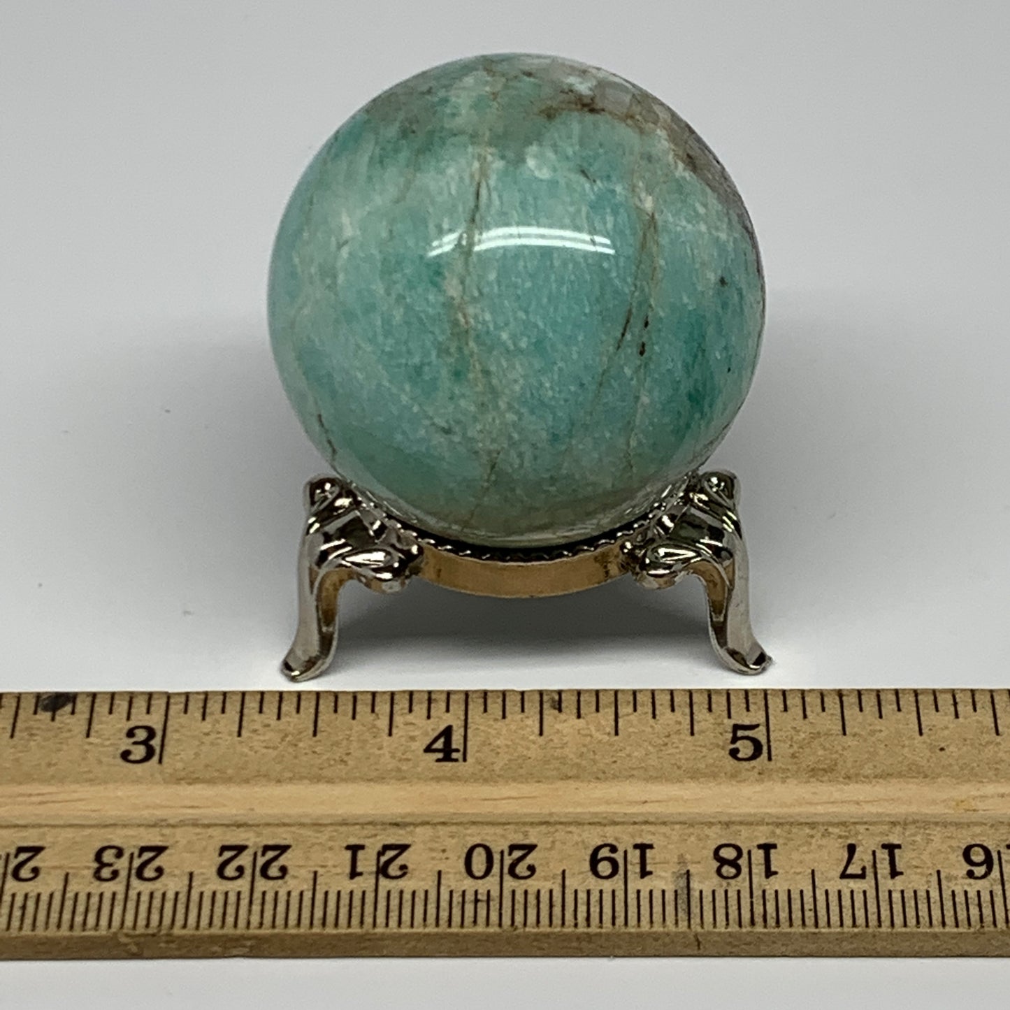 92.4g, 1.6" Small Amazonite Sphere Ball Gemstone from Madagascar, B15812